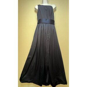 Vera Wang White Women's Bridesmaid One Shoulder Maxi Dress Sz 4 Navy Sleeveless